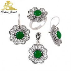 Gümüş Taşlı Set